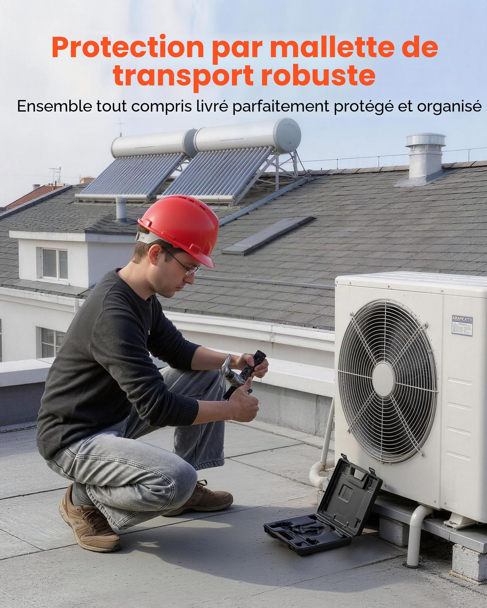 VEVOR Dudgeonnière Excentrique 45° Outil d'Évasement Excentrique à Dudgeonnage Simple pour Climatisation CVC Compatible avec Tubes en Cuivre et Aluminium 4,76-19,05 mm, avec Barre à Évaser, Mallette