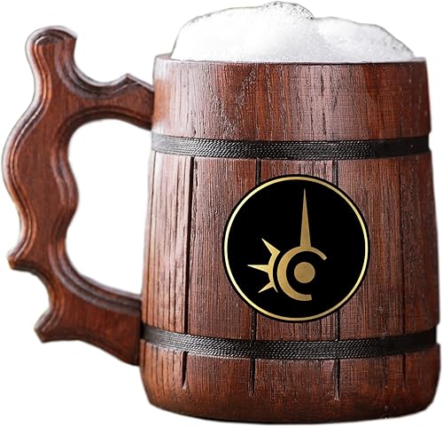 ffxiv - Taza de madera de mago rojo. Regalo para jugadores. Jarro de cerveza de madera personalizada. Regalo personalizado para él, regalo para