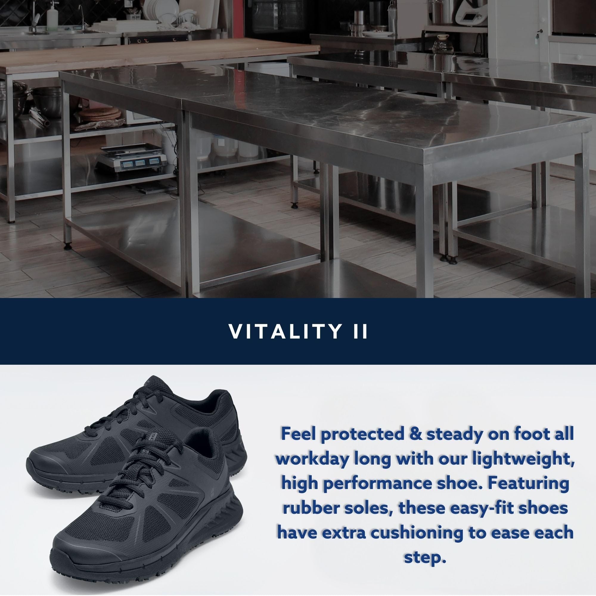 Shoes for Crews Scarpe da Lavoro Vitality II – Scarpe Professionali con Suola Flessibile Antiscivolo, Leggere, Protezione dagli Schizzi d'Acqua, OB E SRC ESD – da Donna