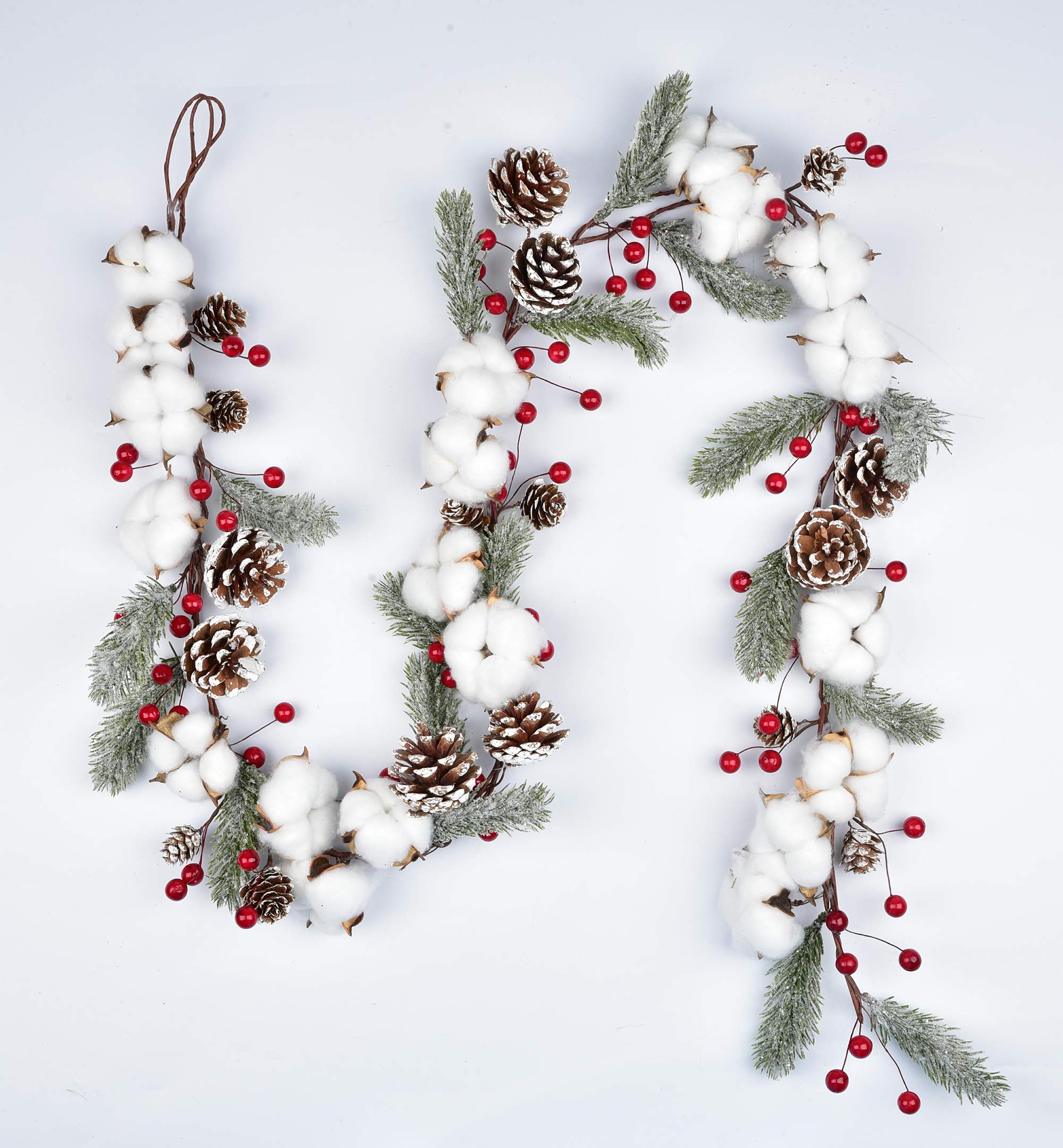 Amazon.co.jp: LSKY 5フィート クリスマスガーランド レッドベリー