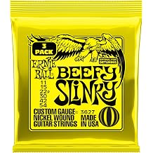 Authentic Product Ernie Ball 3627 Electric Guitar Strings 11-54 Beefy Slinky 3Set Pack