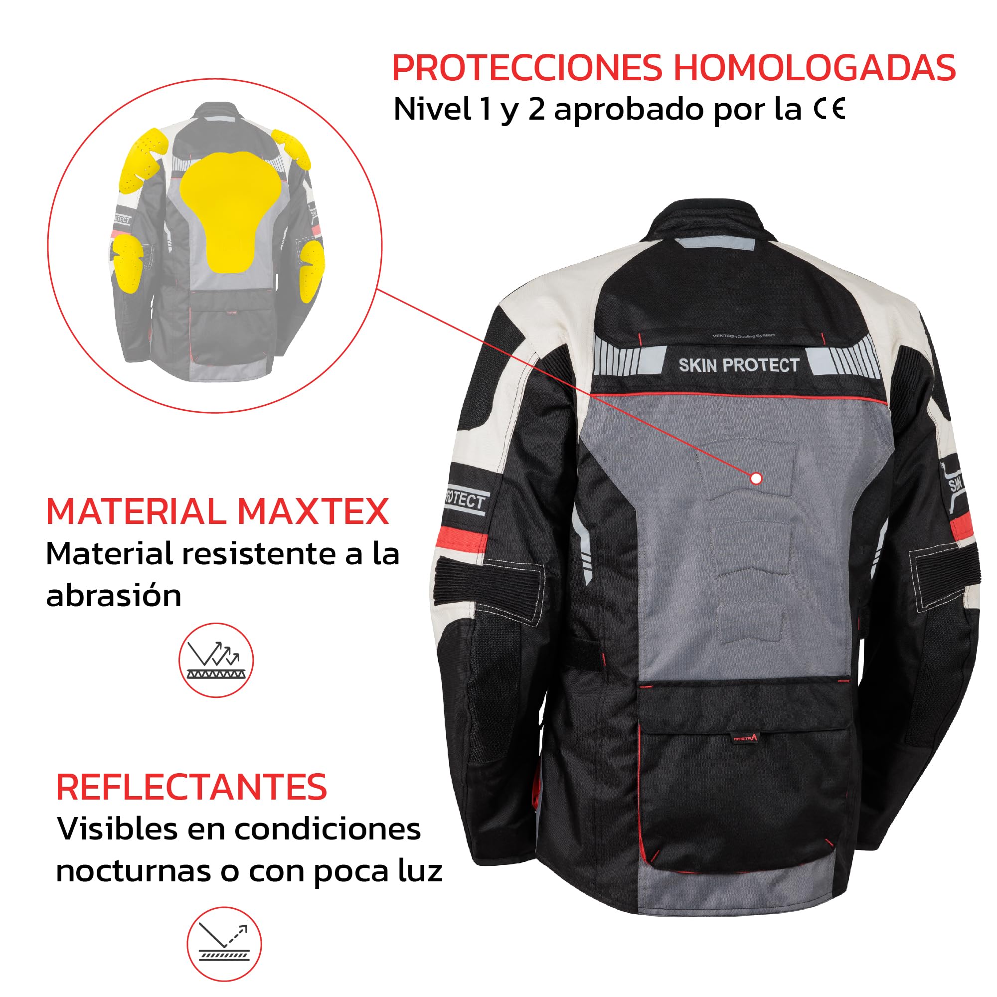 ARISTA CHAQUETA DE MOTO BLACK AVENTURA