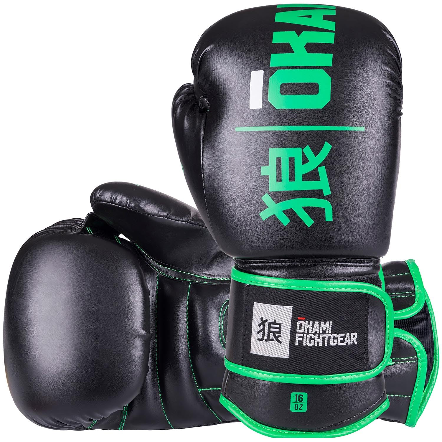 Okami Boxhandschuhe, Black Rumble, schwarz-grün