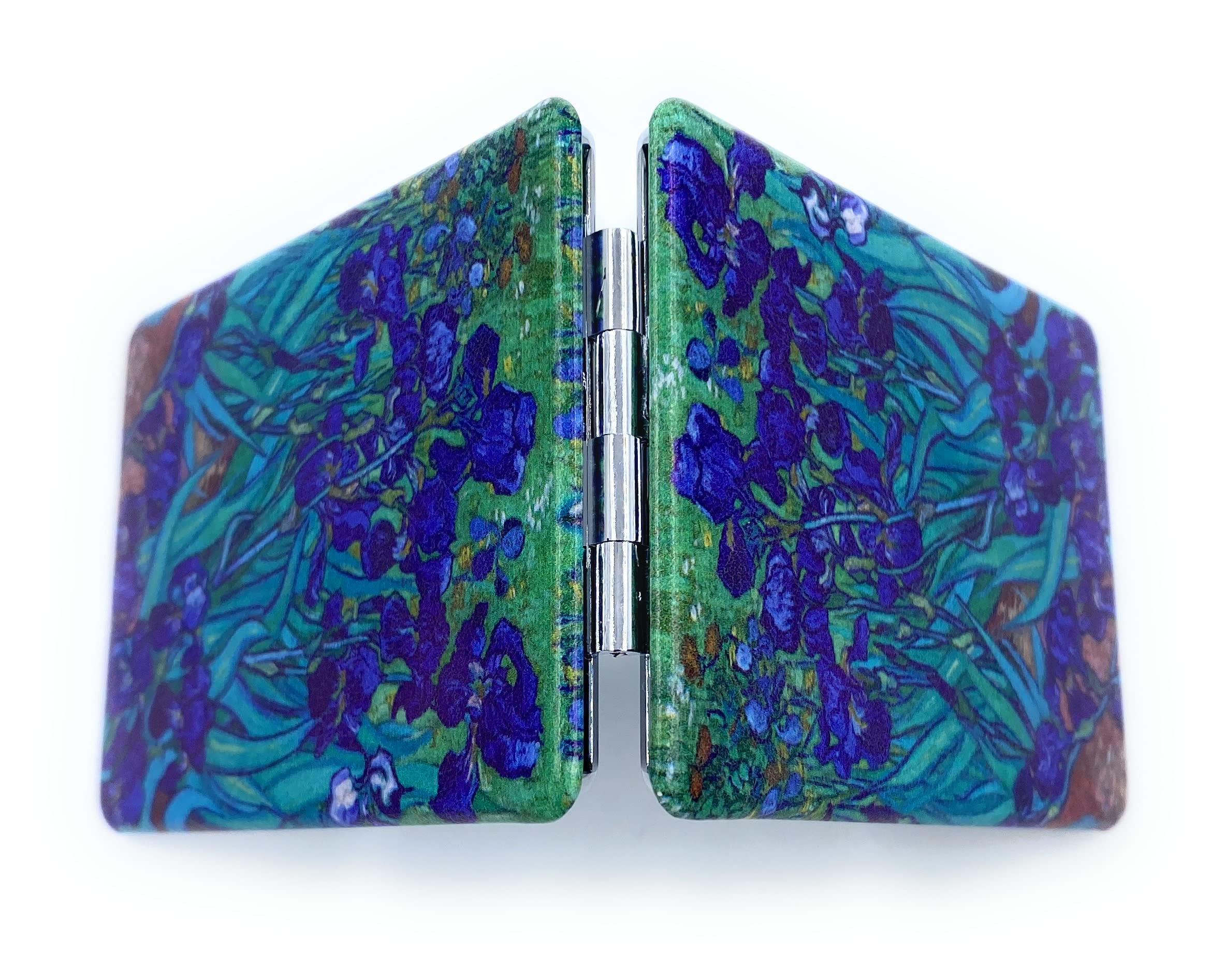 Rechteckiger Kompaktspiegel Mit Van Gogh Irises-Motiv – Klappbarer Taschenspiegel Für Die Handtasche
