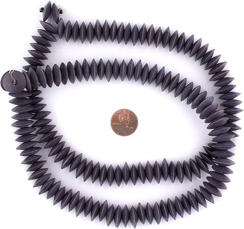 Miniatura 7 de TheBeadChest - Cuentas de madera natural (0.157 x 0.591 in) hilo de cuentas de madera orgánico ecológico para hacer joyas, manualidades, collares y