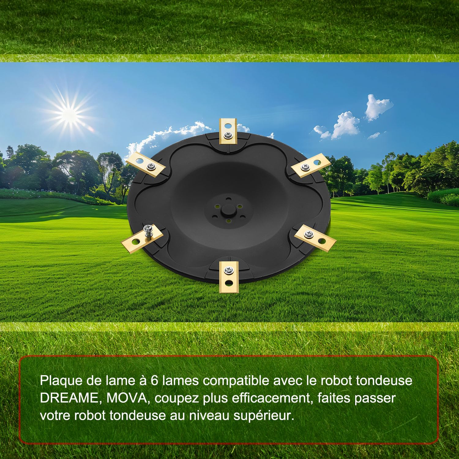 [MISE À NIVEAU] Disque de lames + 6 pièces de lames Compatibles avec DREAME | MOVA & DCK, Lame de tondeuse à gazon robotisée
