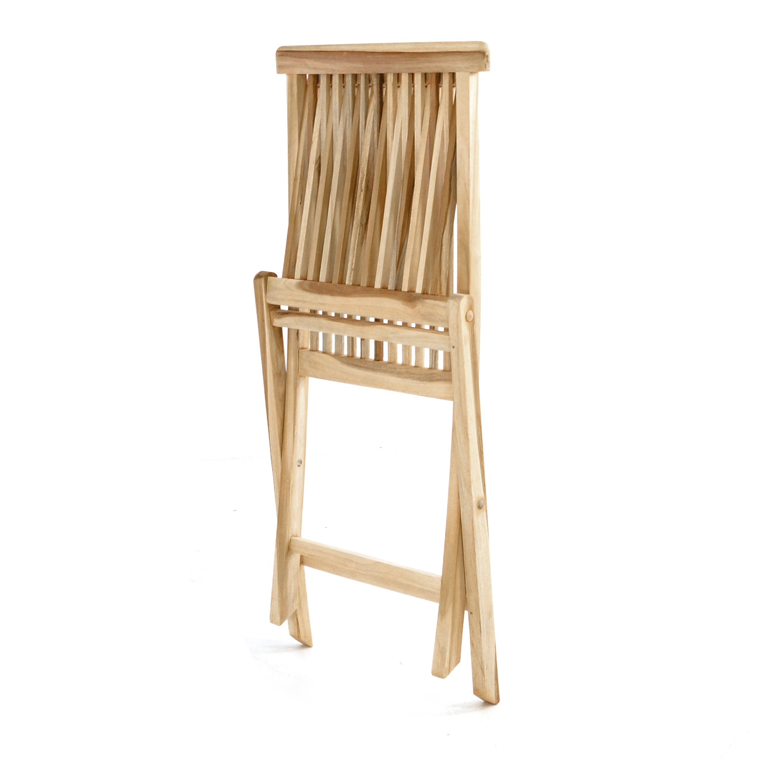 SONLEX 4er Set Klappstuhl aus Holz Gartenstuhl Balkonstuhl – Teakholz Stuhl für Terrasse Camping – kompakt klappbar