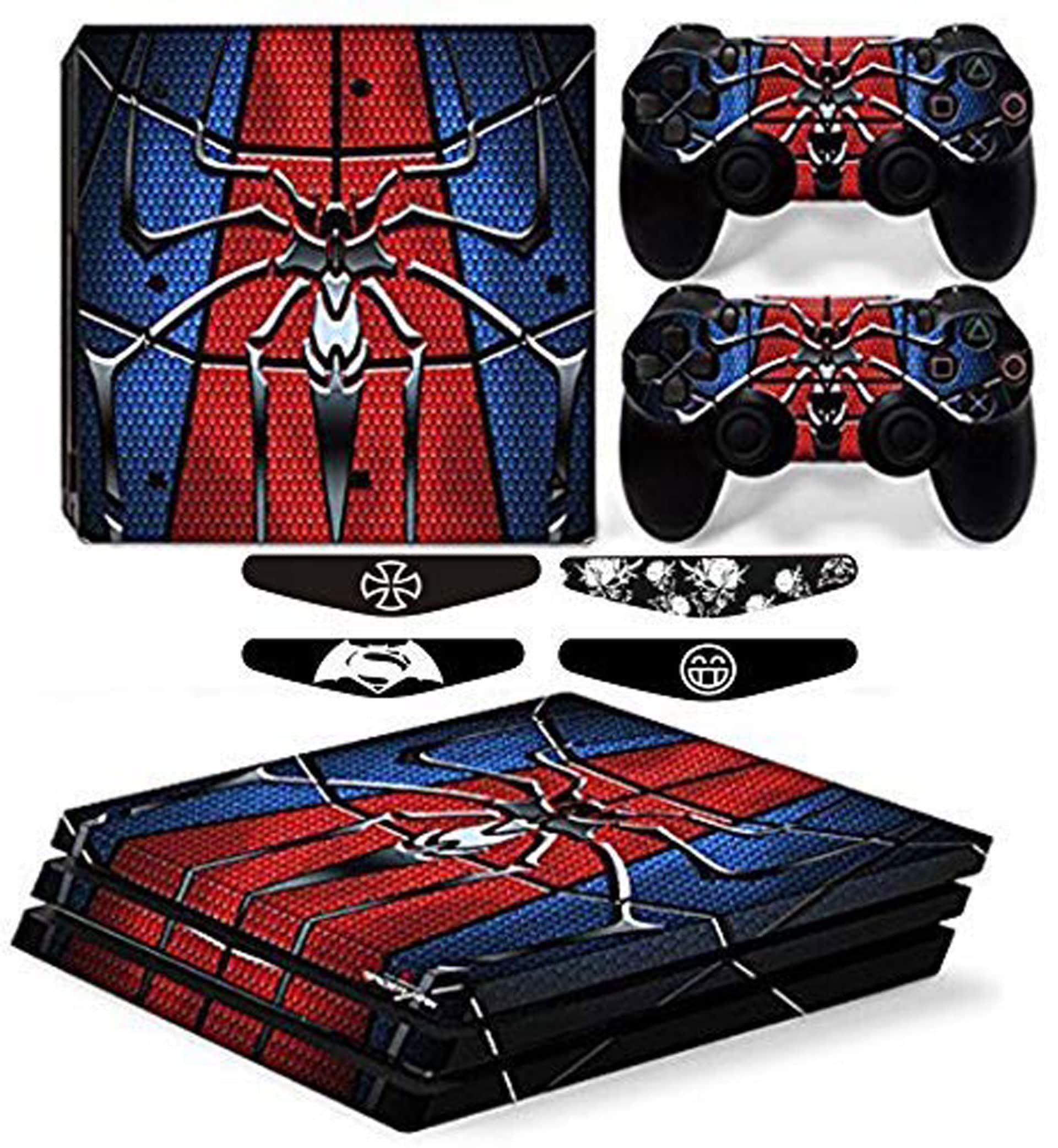 Elton Spiderman (Blue&Red) Theme 3M Skin Sticker Cover for PS4 Pro Console and Controllers + 4 Led bar Decal [video game] (B08XLYBSHT) Amazon Price History, Amazon Price Tracker