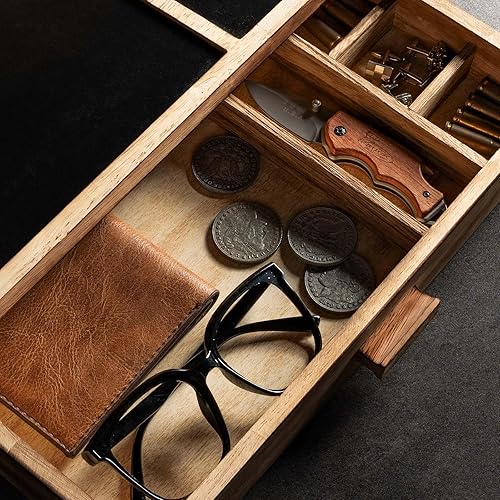 Miniatura 3 de Estación de acoplamiento para teléfono como regalo para hombres, estante de pistola de madera como organizador de mesita de noche para caja fuerte