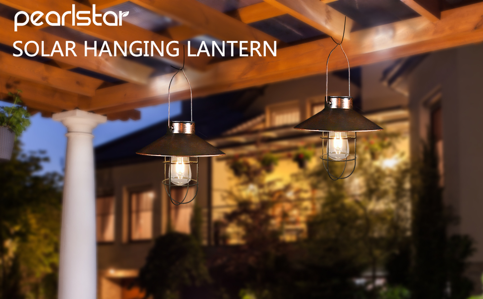 Amazon.com: pearlstar Solar Lantern Outdoor Hanging Light Metal