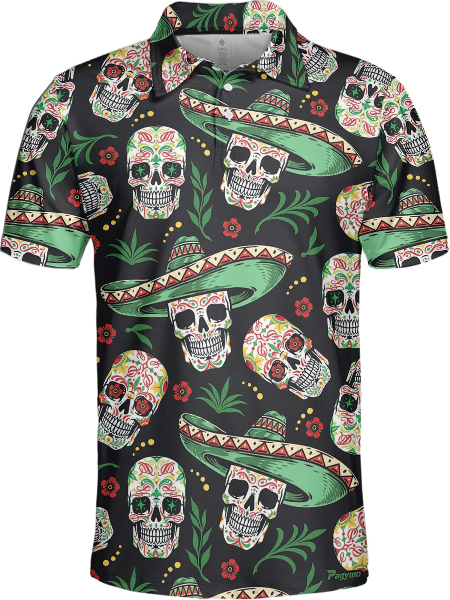 PAGYMO Golf Polo Shirt Mens Polo Shirts for Men American Flag Shirts for Men Dry Fit Men's Golf Shirts Short Sleeve Golf Gift