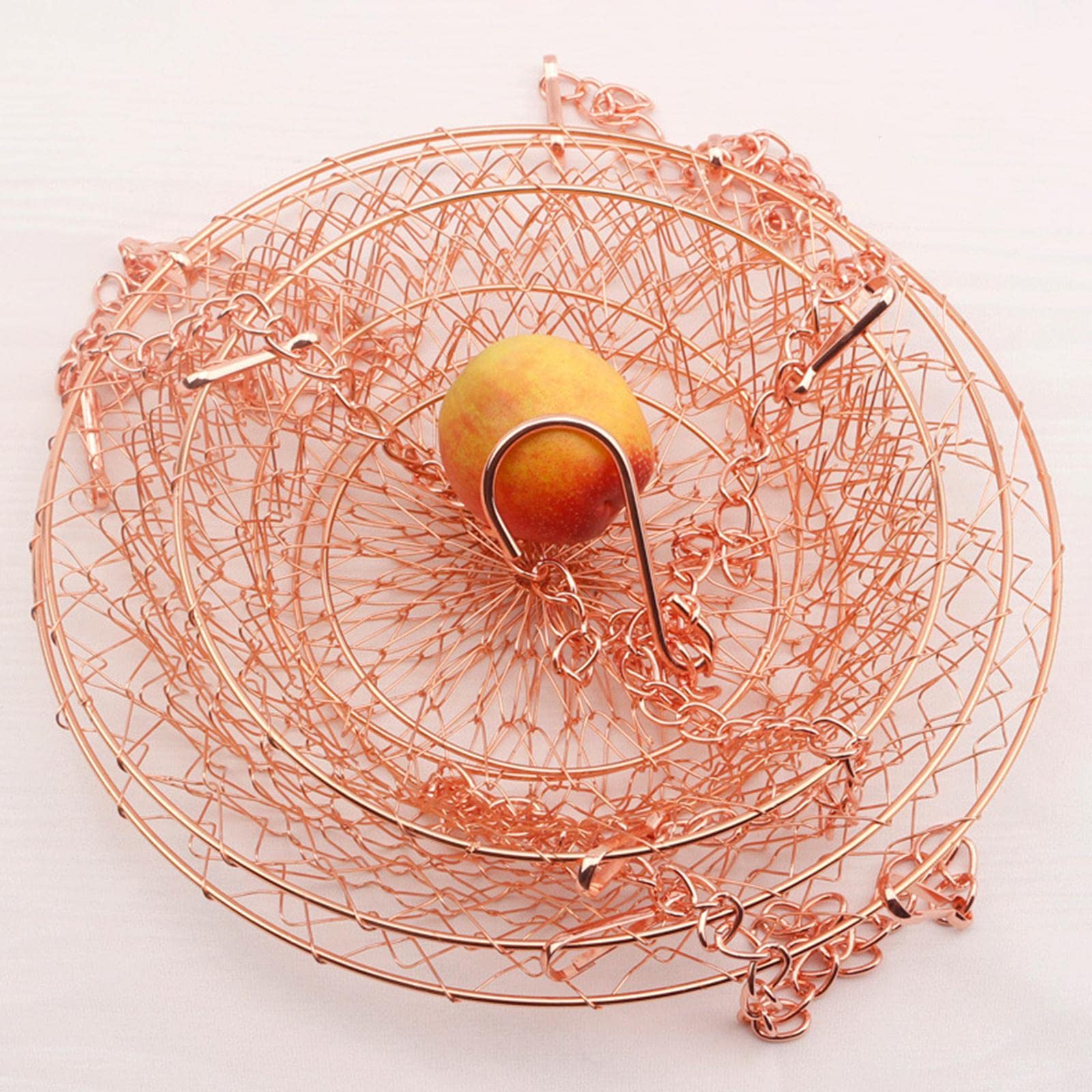 Colcolo Panier De Rangement Suspendu 3 Niveaux Pour Fruits Et Légumes - Métal Cuivre Rouge