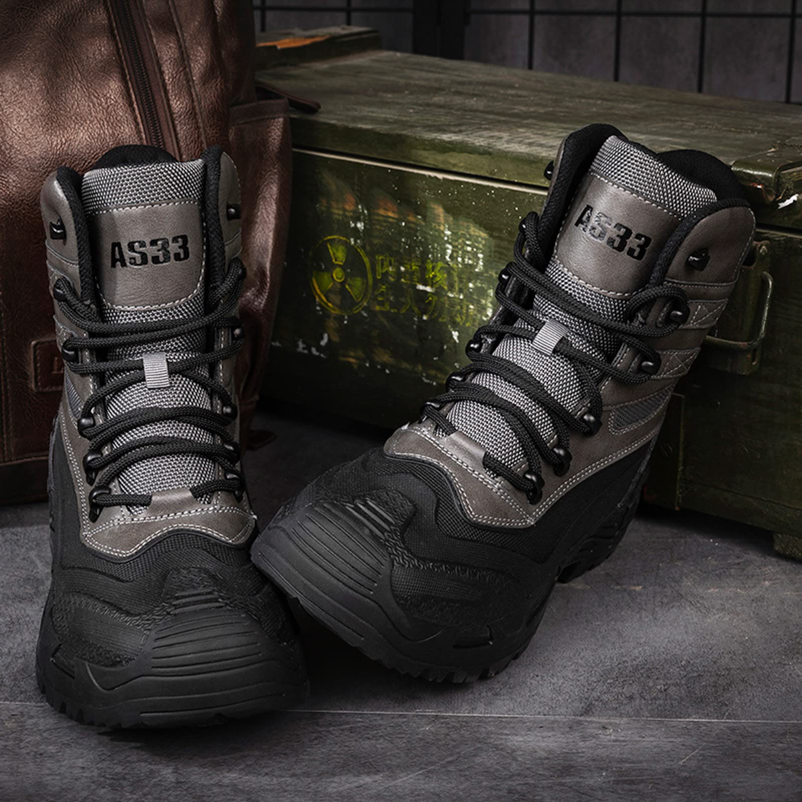 Chaussures de randonnée larges pour homme - Chaussures d'extérieur hautes