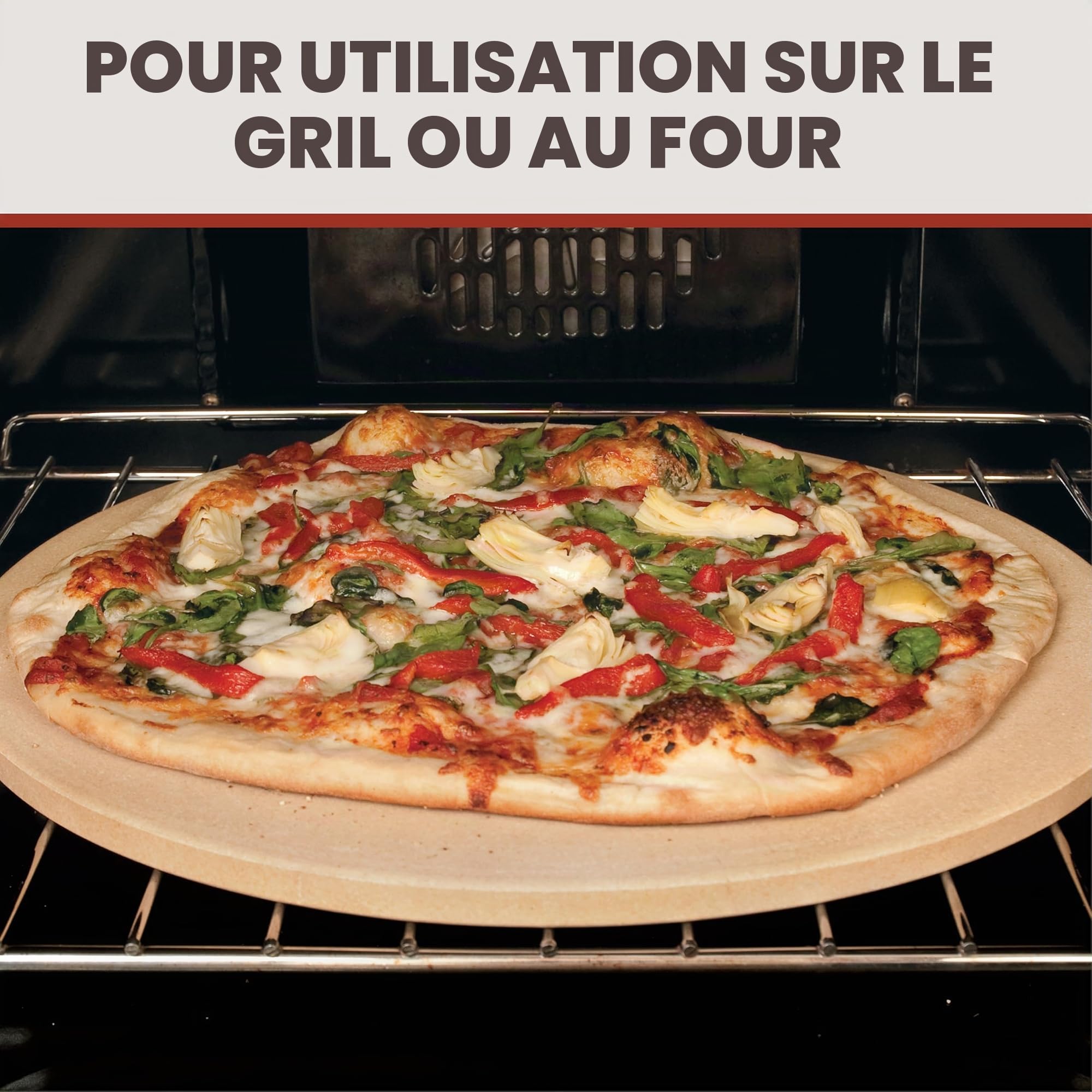 Pizzacraft Pierre à Pizza Ronde Marron 45 x 45 x 5 cm PC0101