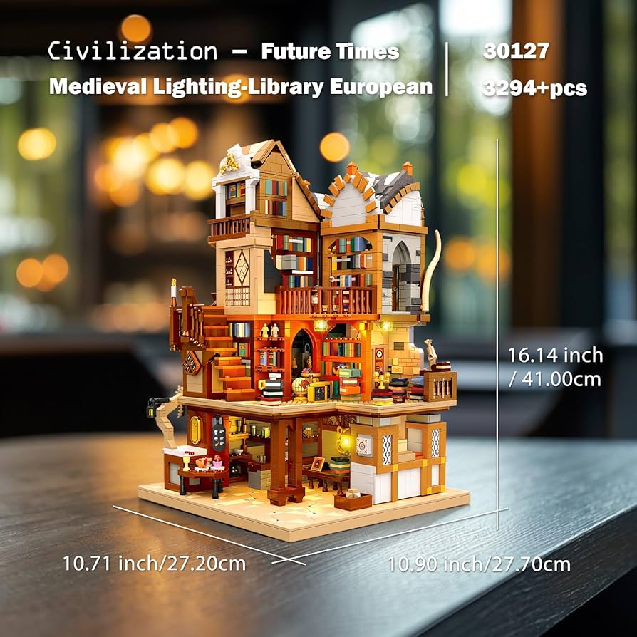 Amazon.com: JMBricklayer Medieval Library House Building Set