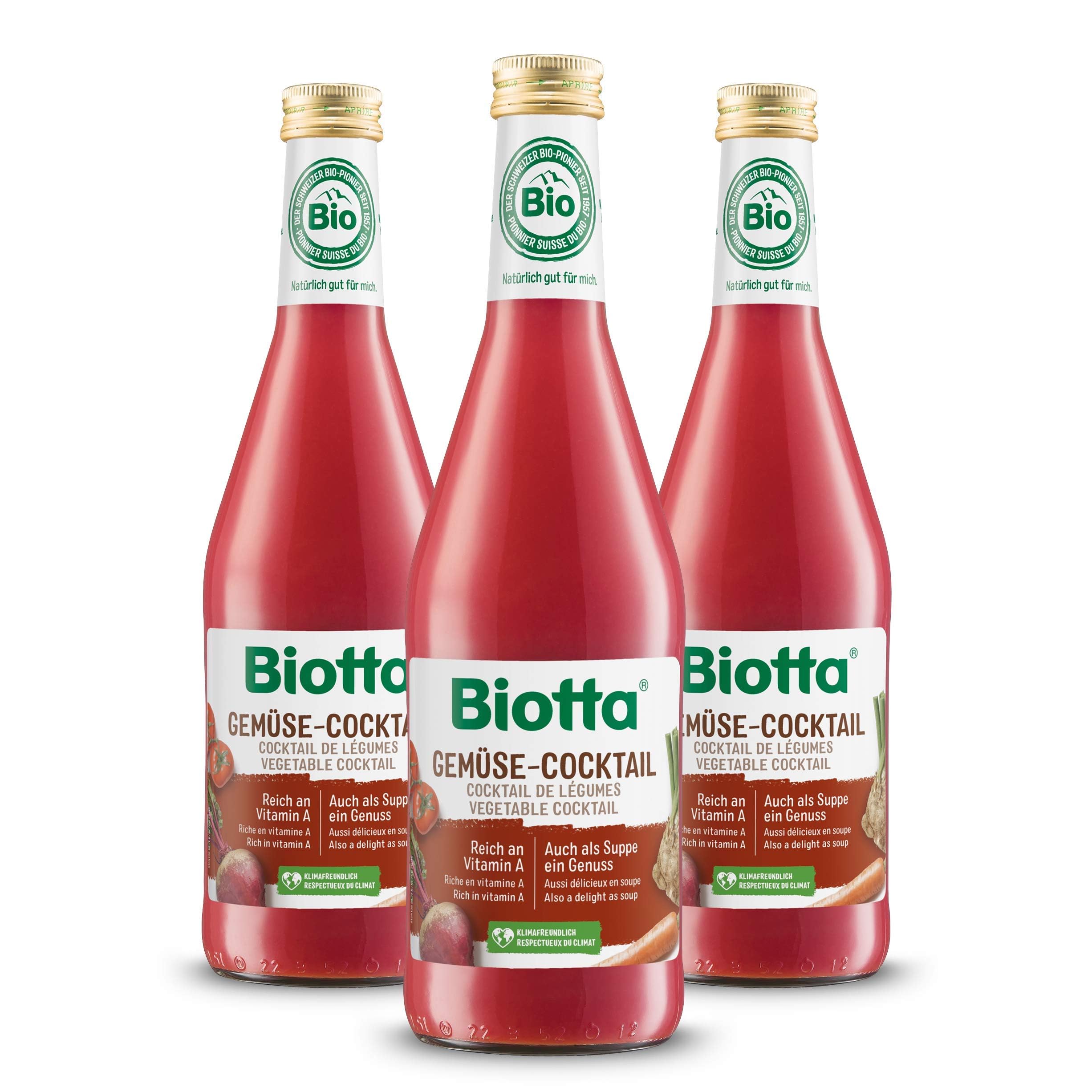 BIOTTA - Cocktail de Jus de Légumes lacto-fermenté - Mélange harmonieux de précieux jus de légumes 100% bio - Riche en nutriments - 500ml - Fabrication Suisse - Lot de 3