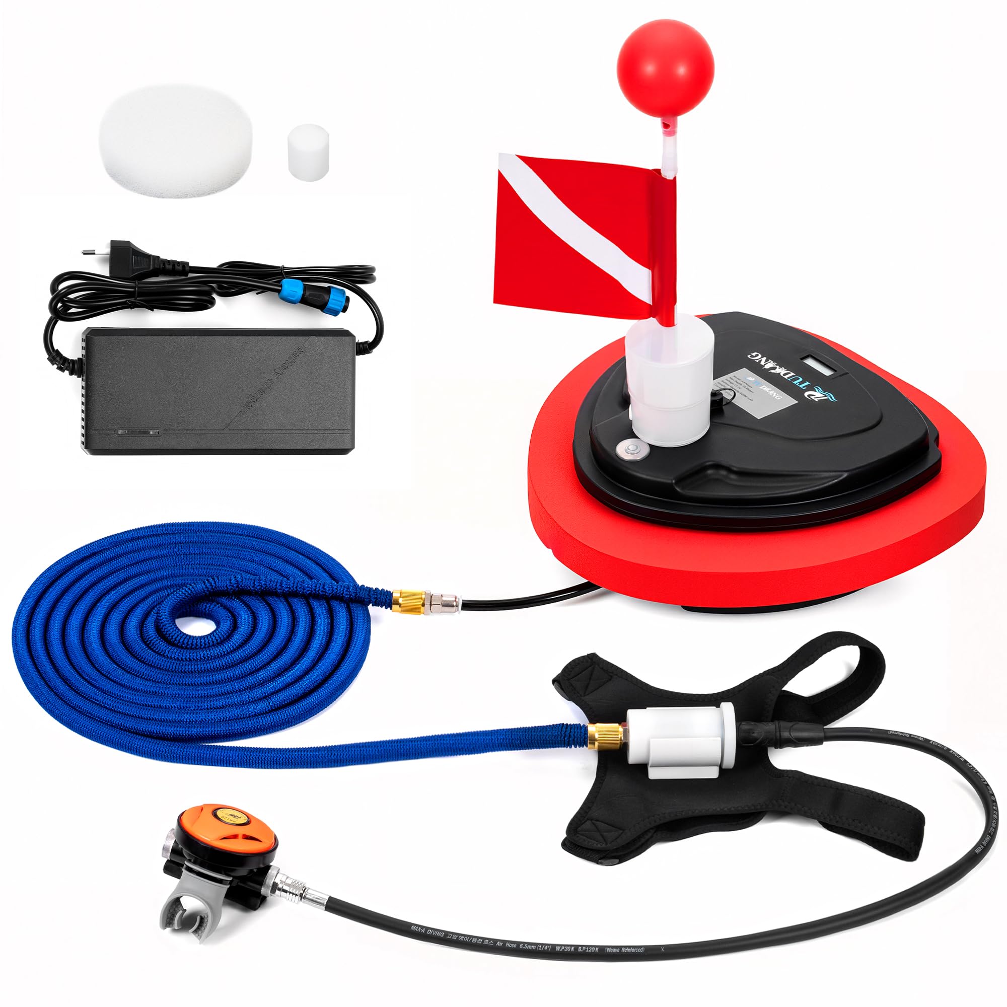 TUDIVING-Upgraded Scuba Diving Ventilator,Z270/Z500 Waterproof Portable Rechargeable Scuba Diving Tank with Breathing Regulator,Scuba Diving Gear