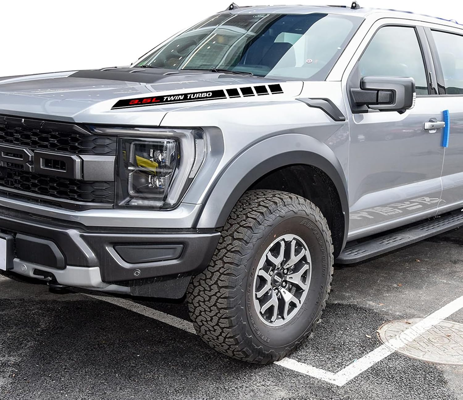 3.5L Twin Turbo Pickup Truck Engine Hood Decals Emblem for Ford F-150 Ecoboost V6 2Pcs (3.5 L)