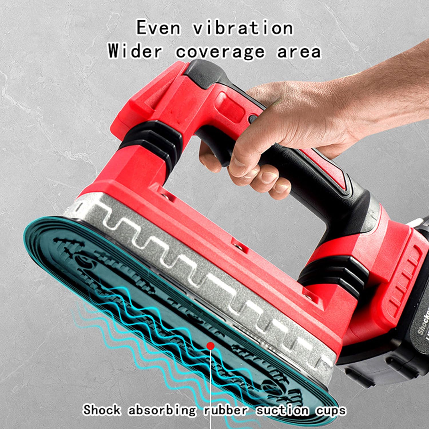 Livellatrice per piastrelle con set di vibrazioni portatile da 14000 giri/min, 6 livelli di regolazione, dimensioni piastrelle da 40-300 cm, 2 batterie incluse, strumento automatico per piastrellatura