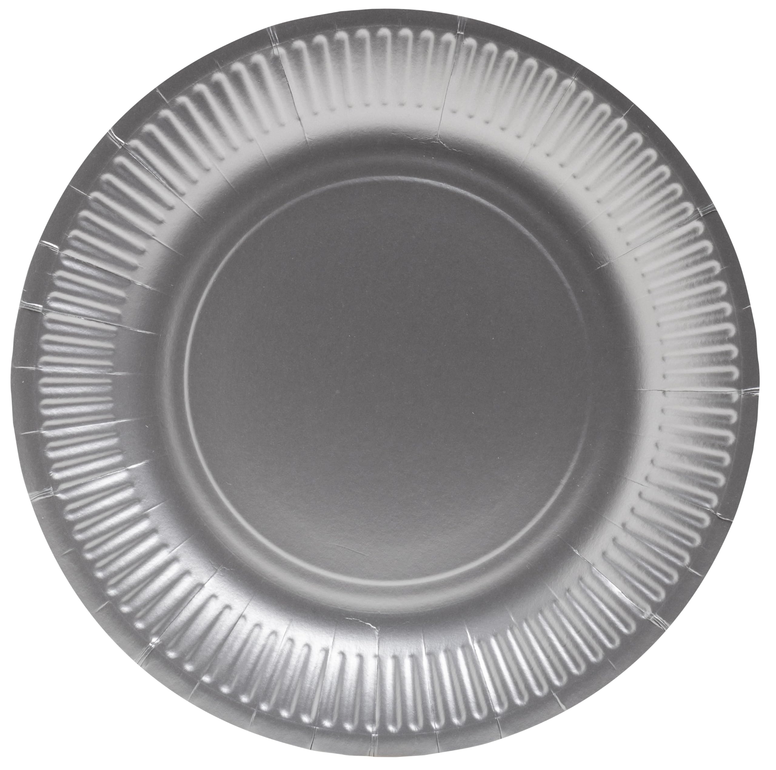 WHEN 21 Pro Tablecloth 79311i 10 Plates Diameter 23 cm Cardboard Silver