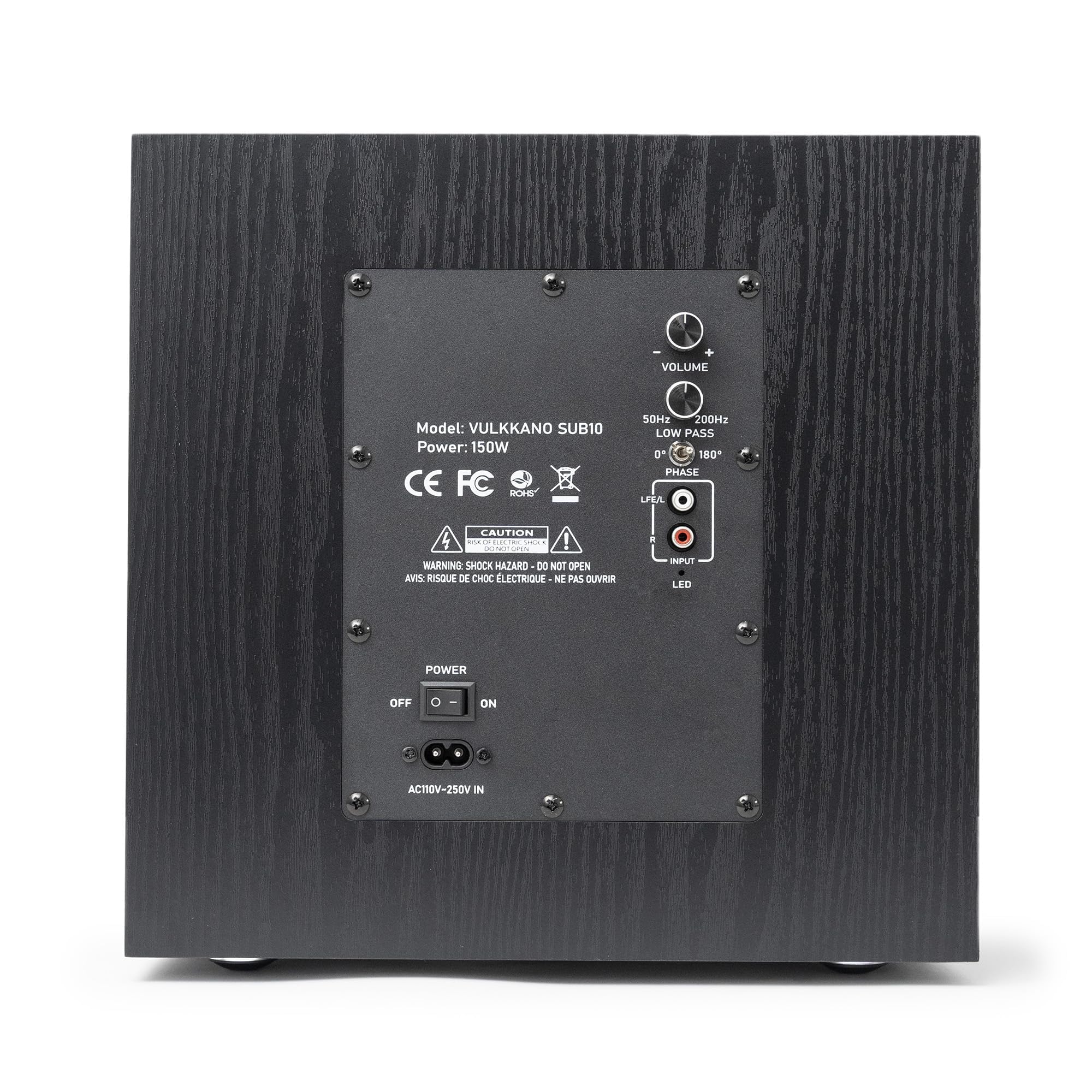 VULKKANO SUB10 Caisson de Basse de 10 Pouces, Fréquence 40Hz-200Hz, Subwoofer Actif