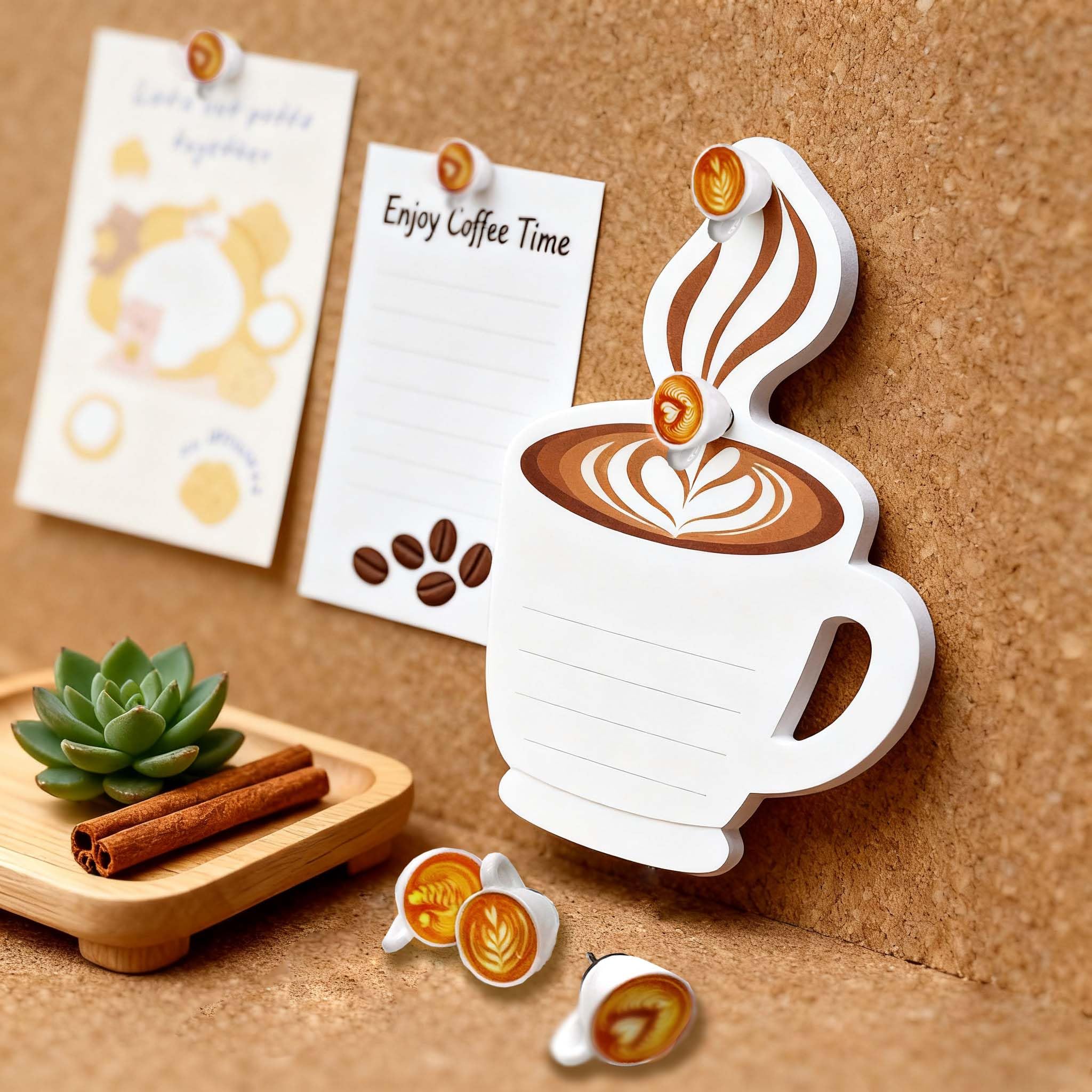 Zabawne przypinki do kawy, urocze pinezki, tablica ogłoszeń, tablica korkowa, ściana, biuro, dom, 5 stylów latte art, 30 szt