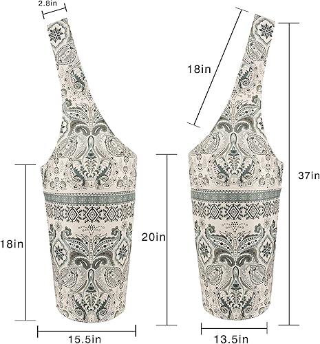 Miniatura 3 de Bolsa de esterilla de yoga impresa a la moda con bolsillo lateral grande y bolsillo con cremallera, bolsa larga de yoga que se adapta a la mayoría