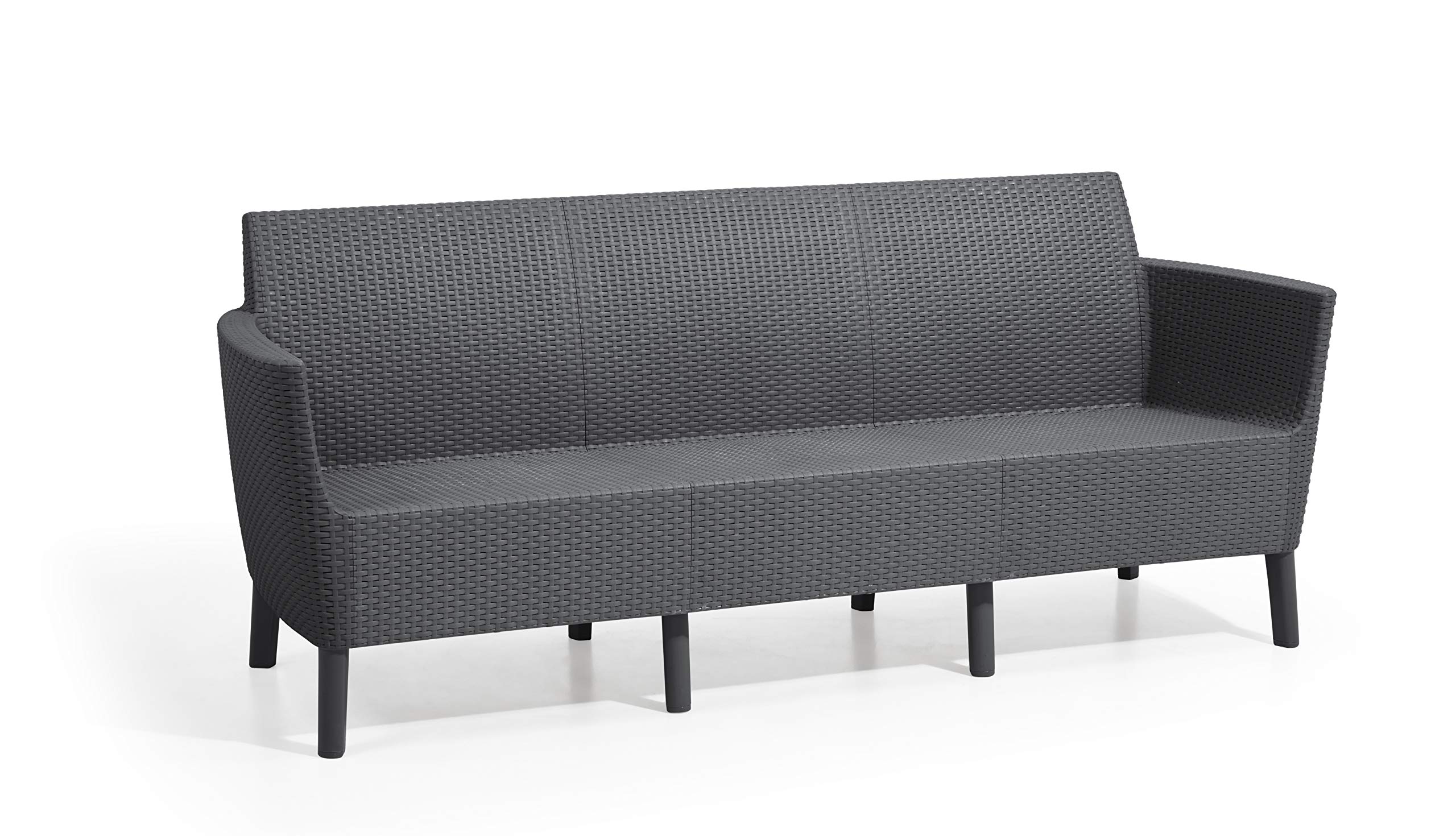 Keter Salemo Canapé d'extérieur 3 Places, Coussins Inclus Graphite