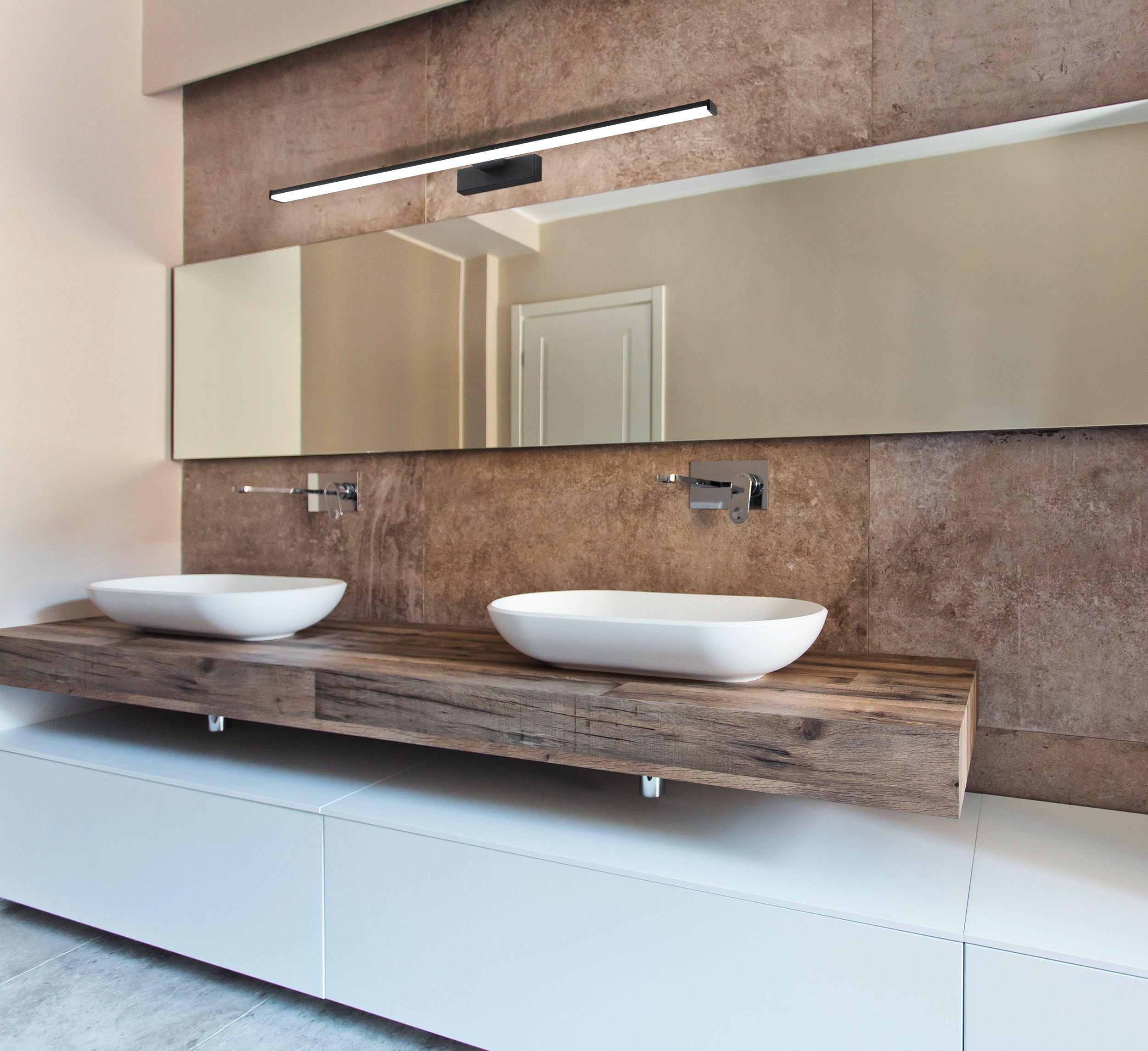 EGLO lampada da parete a Led Pandella 1, a luce singola, impermeabile, in | alluminio e plastica, illuminazione da bagno, IP44, bianco neutro, L 78 cm