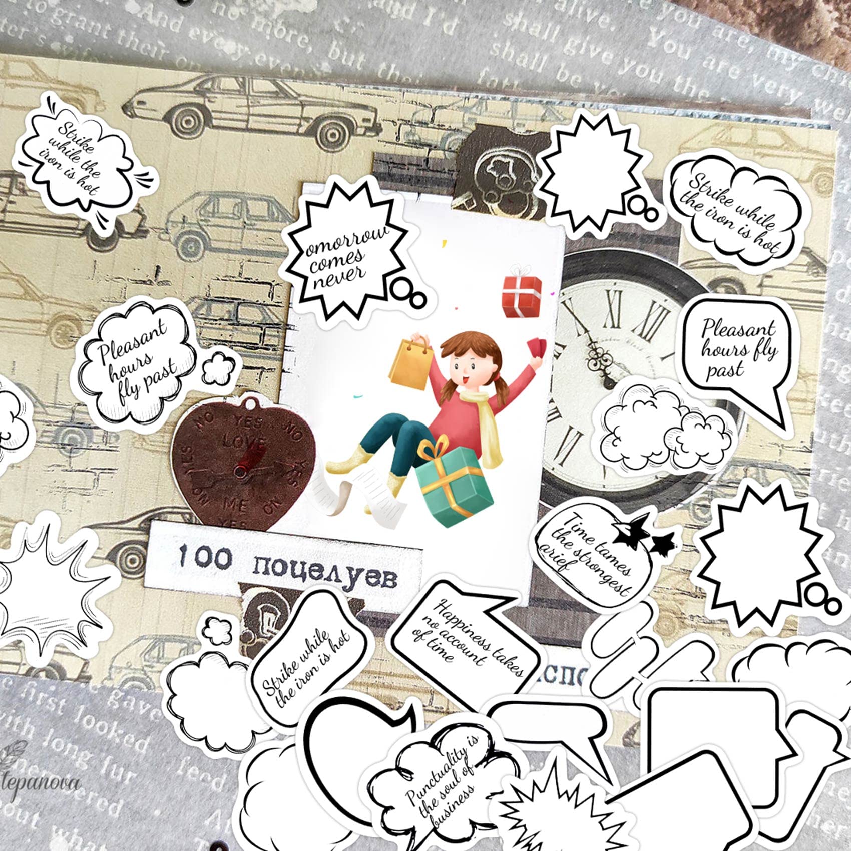 Dialogue Box Sticker Snapklik.com : OIIKI 45 PCS Dialog Box Paper Stickers, Cute Label ...