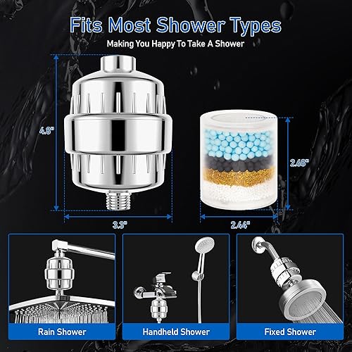 Miniatura 9 de Filtro de ducha revitalizante de alto rendimiento, filtro de ducha Keycozy para agua dura, elimina el cloro y mejora dramáticamente la condición de