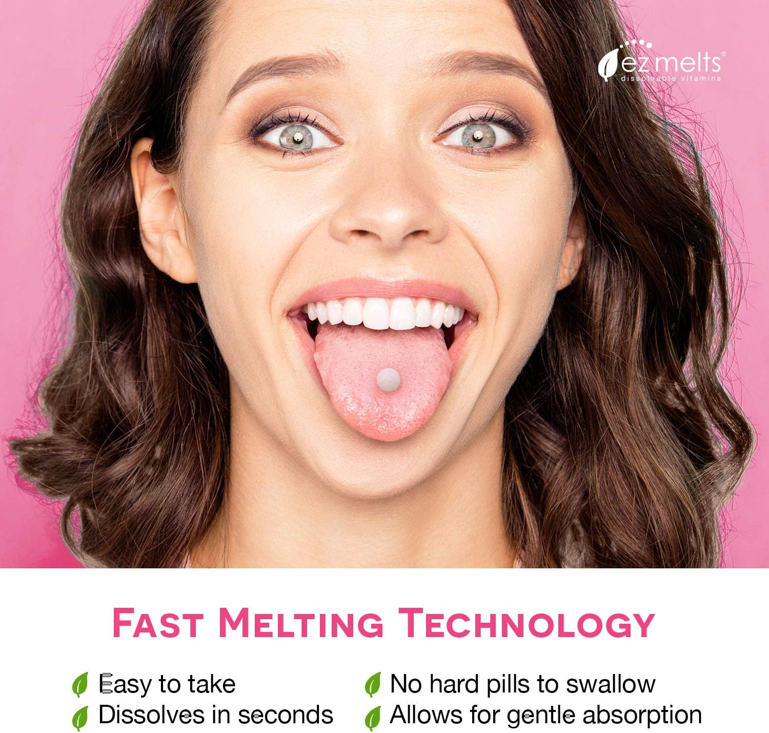 EZ Melts B12 as Methylcobalamin, 2,500 mcg, Sublingual Vitamins, Vegan, Zero Sugar, Natural Cherry Flavor, 90 Fast Dissolve Tablets : Health & Household