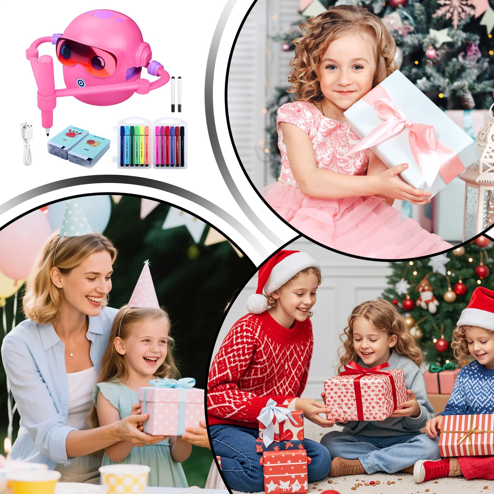 Robot da Disegno per Bambini Batteria Ricaricabile Da 1800mAh | Macchina da Disegno Educativa e Interattiva Per Bambini, Ragazzi E Ragazze, Ideale Per Viaggi, Scuola E Asilo Infantile