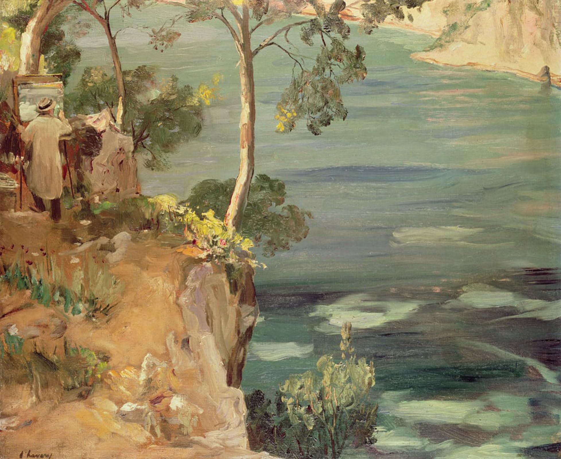 SERENDIPITP Vintage Wall Art Canvas Nordic Poster Canvas Print Picture Thebay Mr Churchill on the Riviera by Lavery Wall Art Poster for Home Decor 60x90cm