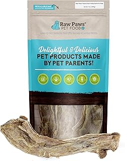 Raw Paws Freeze-Dried Turkey Necks for Dogs, 7-oz - Made in USA - Single Ingredient Dog Chew - Raw Freeze Dried Dog Treats - Turkey Treats for Dogs