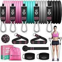 RENRANRING Resistance Bands for Working Out, 150LBS Exercise Bands, Workout Bands, Resistance Bands Set with Handles for Men Women, Legs Ankle Straps for Muscle Training