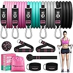 RENRANRING Resistance Bands for Working Out, 150LBS Exercise Bands, Workout Bands, Resistance Bands Set with Handles for Men Women, Legs Ankle Straps for Muscle Training