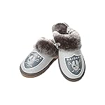 FOCO Las Vegas Raiders NFL Womens Glitter Open Back Faux Fur Moccasin - M (7-8)