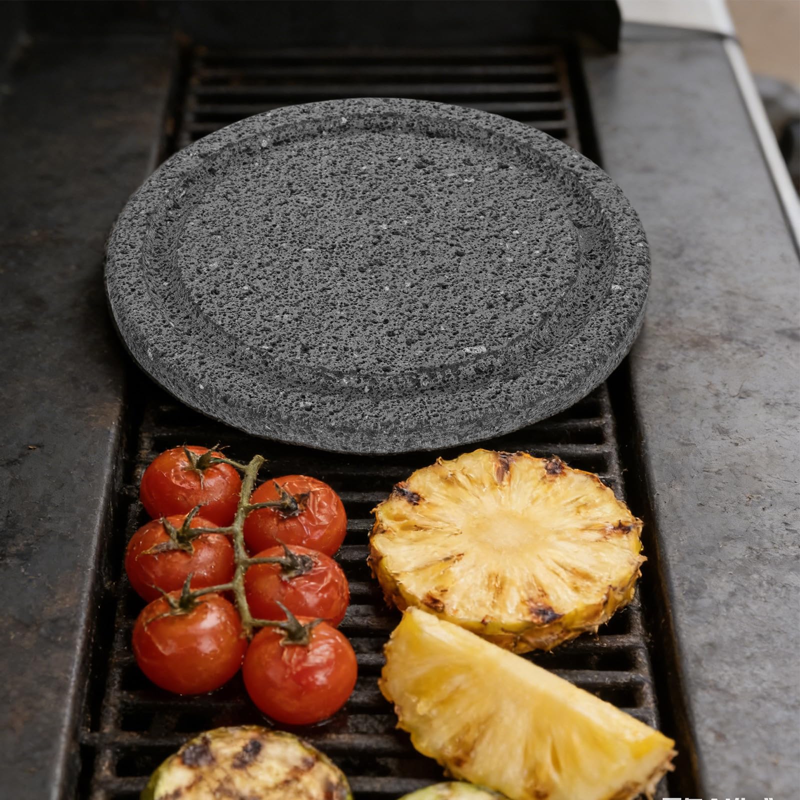 Piastra in Pietra Lavica Naturale per Barbecue Coreano, Sicura e Stabile, Facile da Pulire, per Pesce e Verdure Durante Riunioni Familiari e Picnic