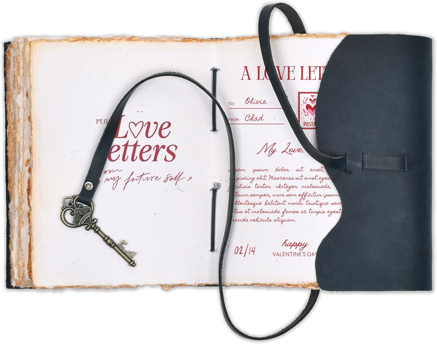 LEATHER VILLAGE Vintage Leather Journal – 200 Handmade Vintage Deckle Edge Paper – Leather bound Journal For Women Men – Vintage Key Closure - Book of Shadows - Blue - 6X4 inches (A6) - Image 3