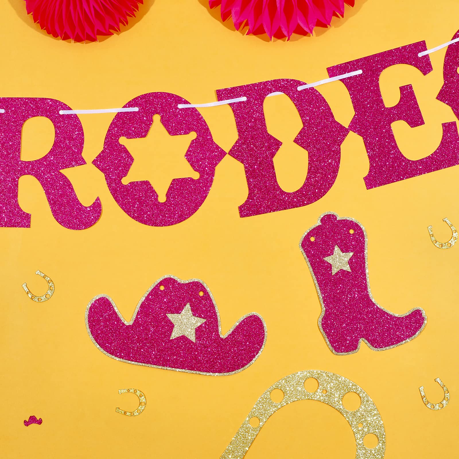 My First Rodeo Banner, Western Cowgirl Rodeo Theme Decorazioni per feste di compleanno, Cowgirl Birthday Banner One Cake Topper Set per My First Rodeo Compleanno Forniture