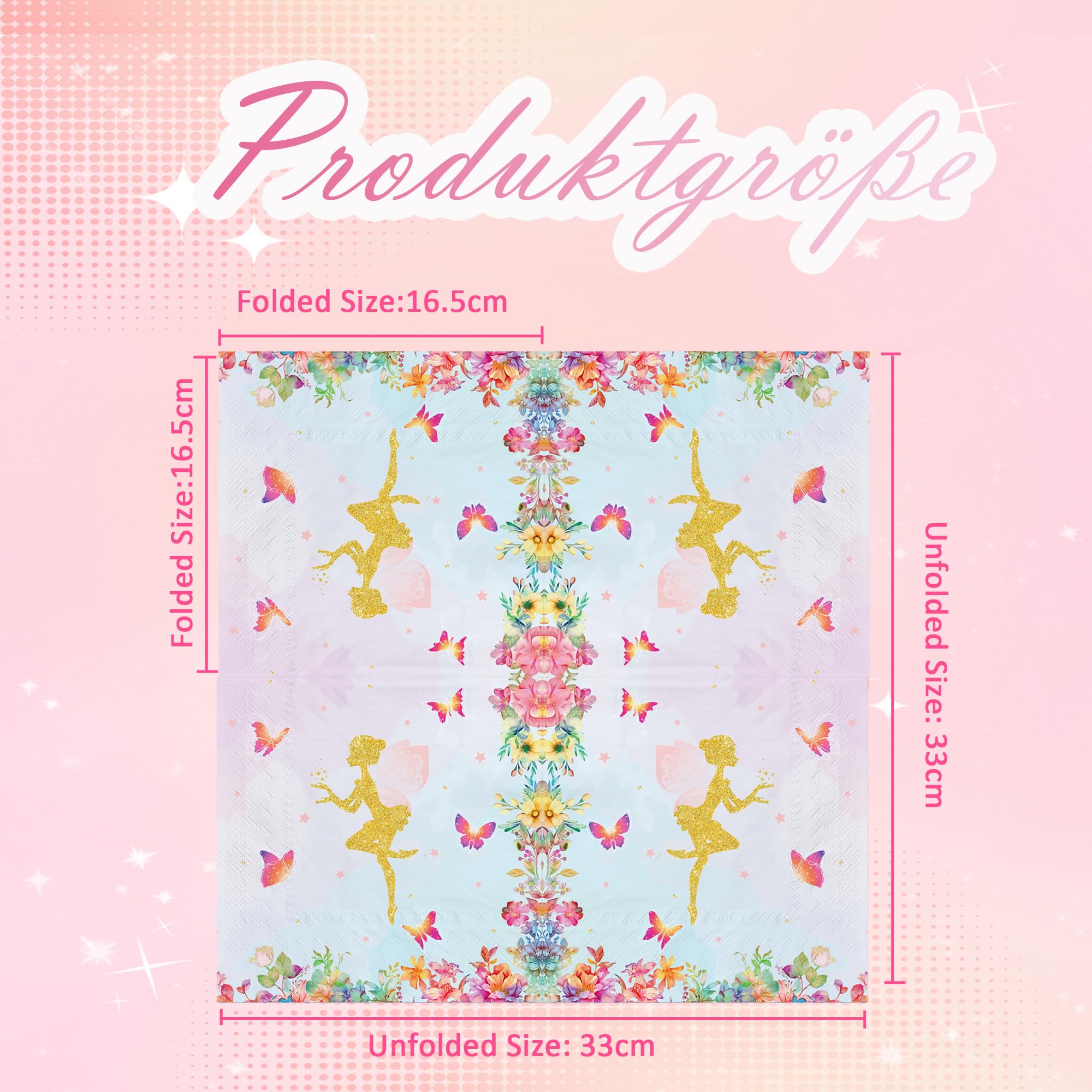 LOT DE 4 Serviettes En Papier Fleurs Papillon Decoupage Collage