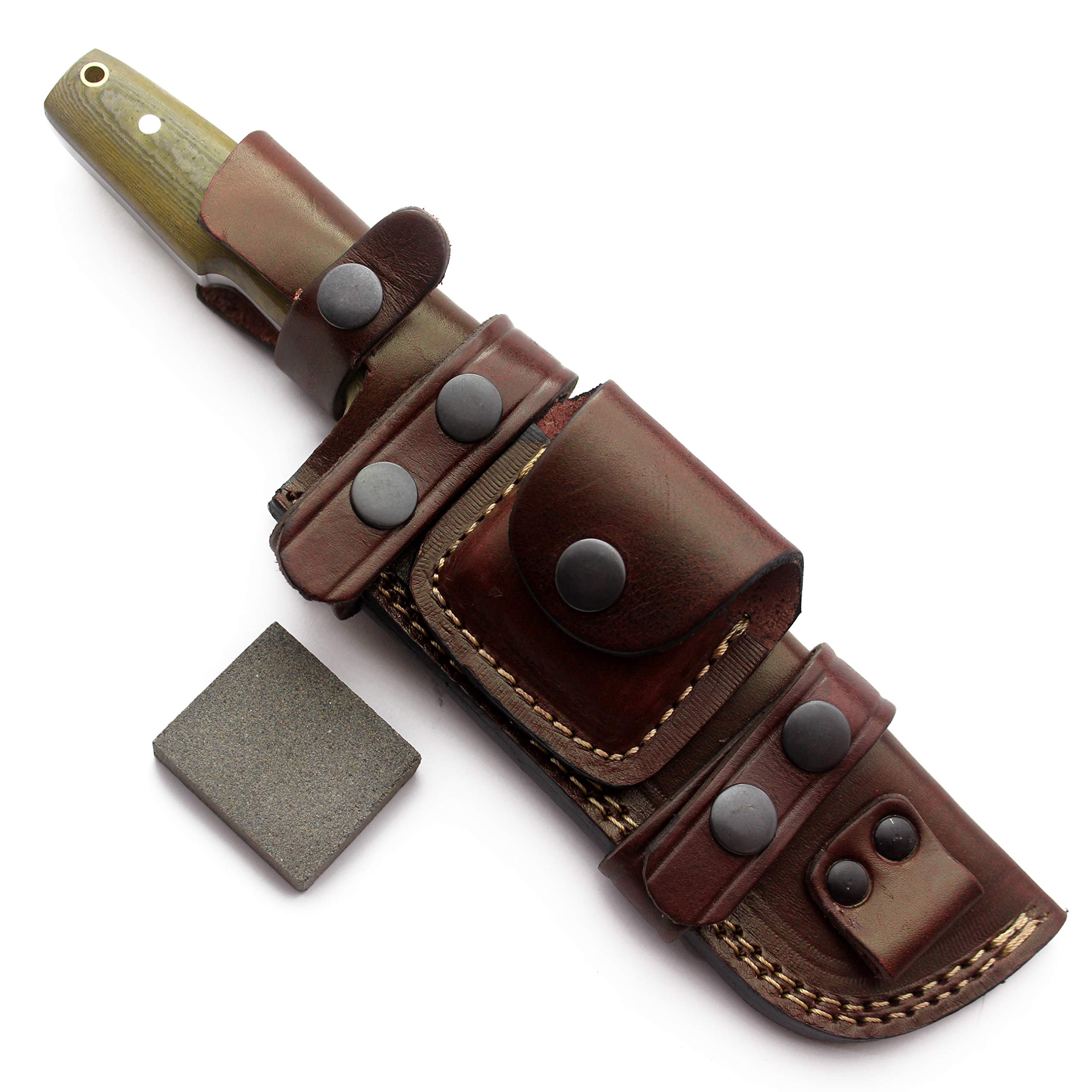 GCS Handmade D2 Tool Steel BLACK Powder Coated Green Micarta Handle