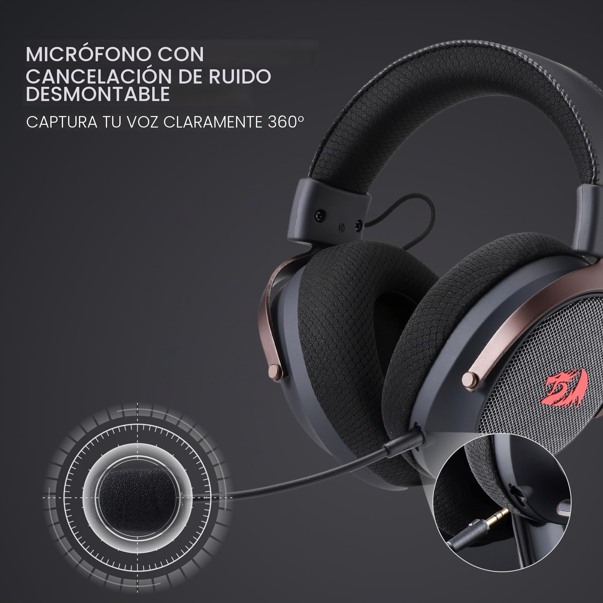 Redragon H858 Cascos Inalámbricos 3 Modos 7.1 53mm | cascos gaming inalámbricos 3 modos sonido envolvente 7.1 drivers 53mm almohadillas micro desmontable cancelación ruido