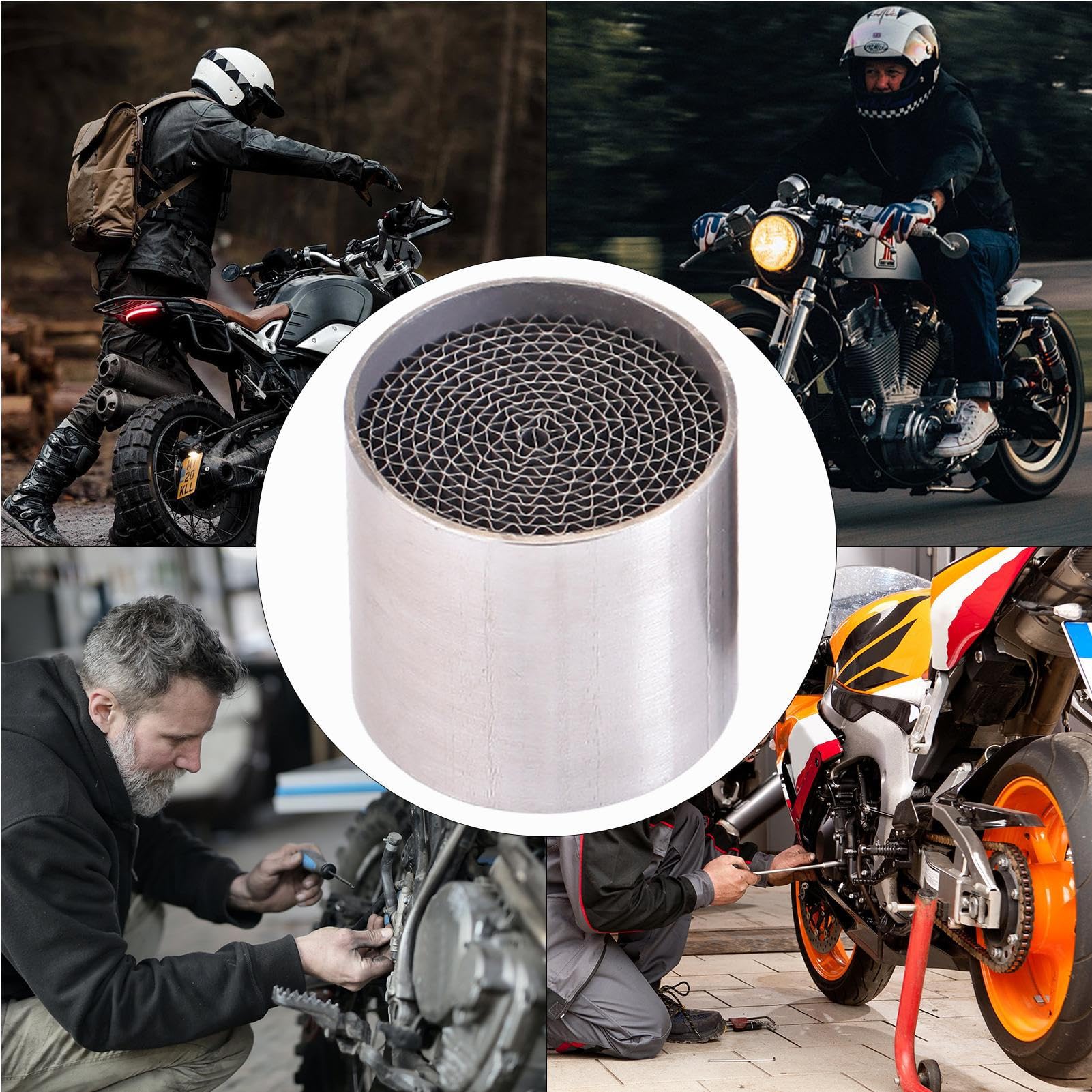 d'échappement réducteur de bruit – de moto en acier inoxydable à enfiler, installation rapide | Amélioration des performances pour scooters, motos de sport, croiseurs