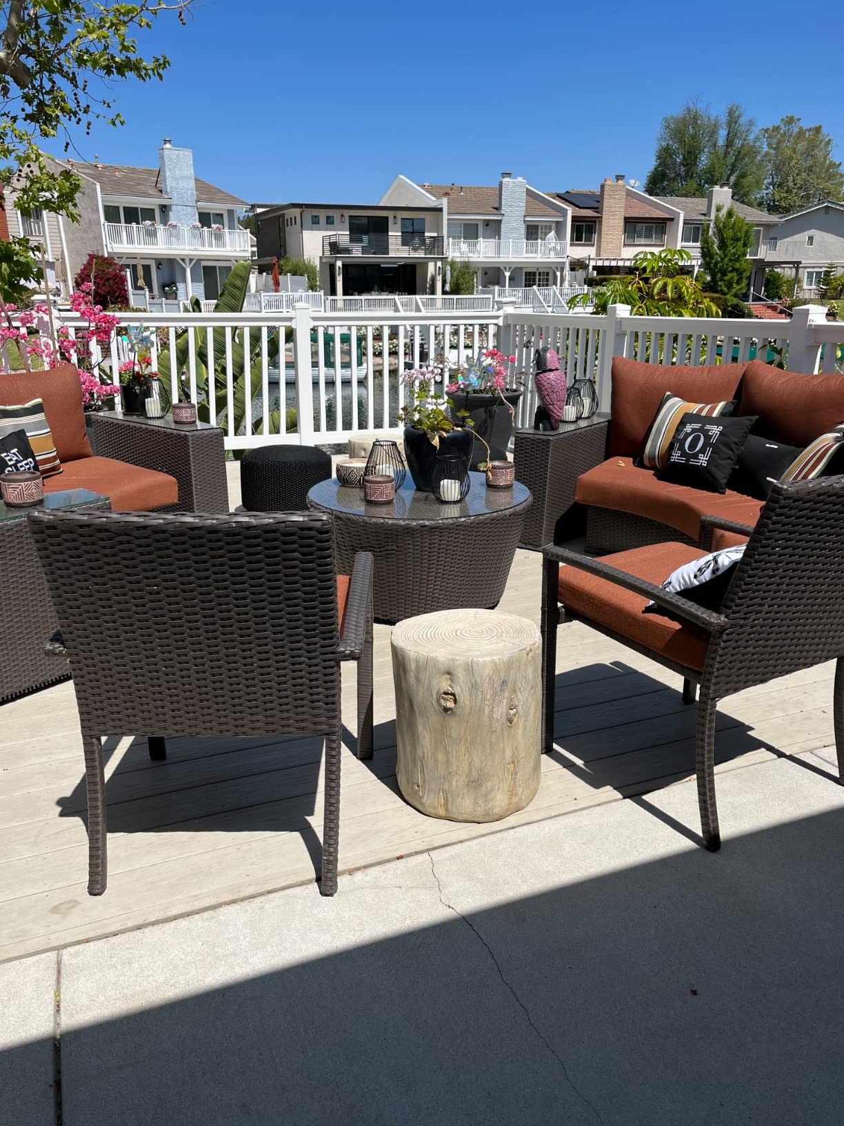 17/mo Finance Ball & Cast Concrete Stool End Table, 16.5"H, Grey