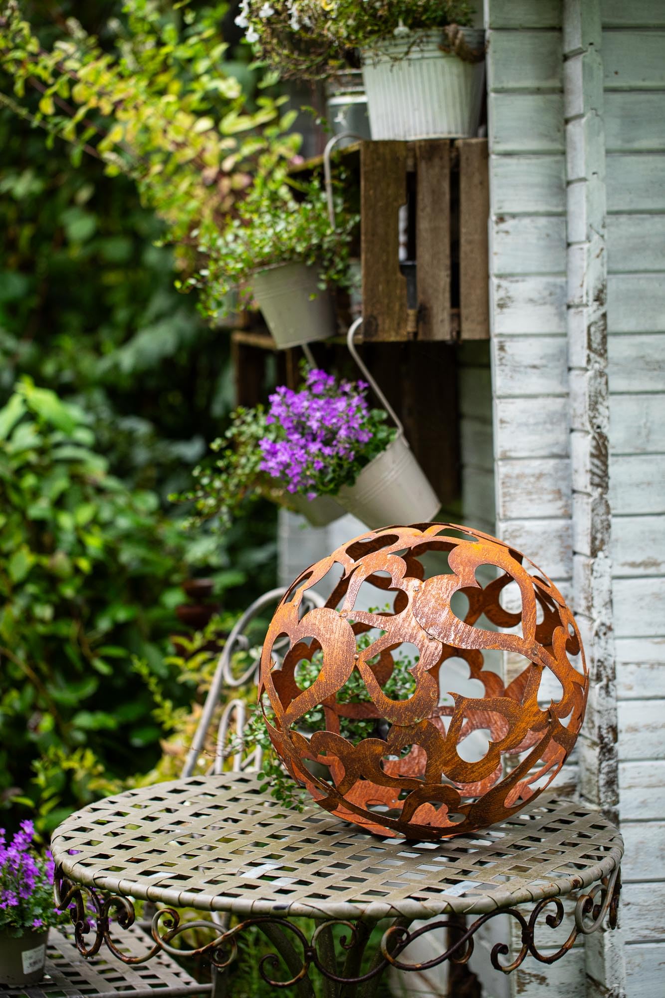 Bornhöft Lot De 2 Piquets De Jardin En Métal Rouillé Statues Jardin