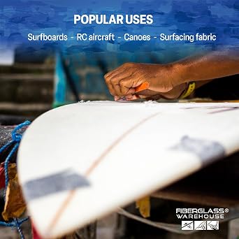 Fiberglass Warehouse 4 oz Fiberglass Cloth - 50 Wide x 10 Yards Long, Ideal for Automotive, Boat, Pool, Surfboard Repairs, General Use - High Strength, Easy to Cut, UV Resistant