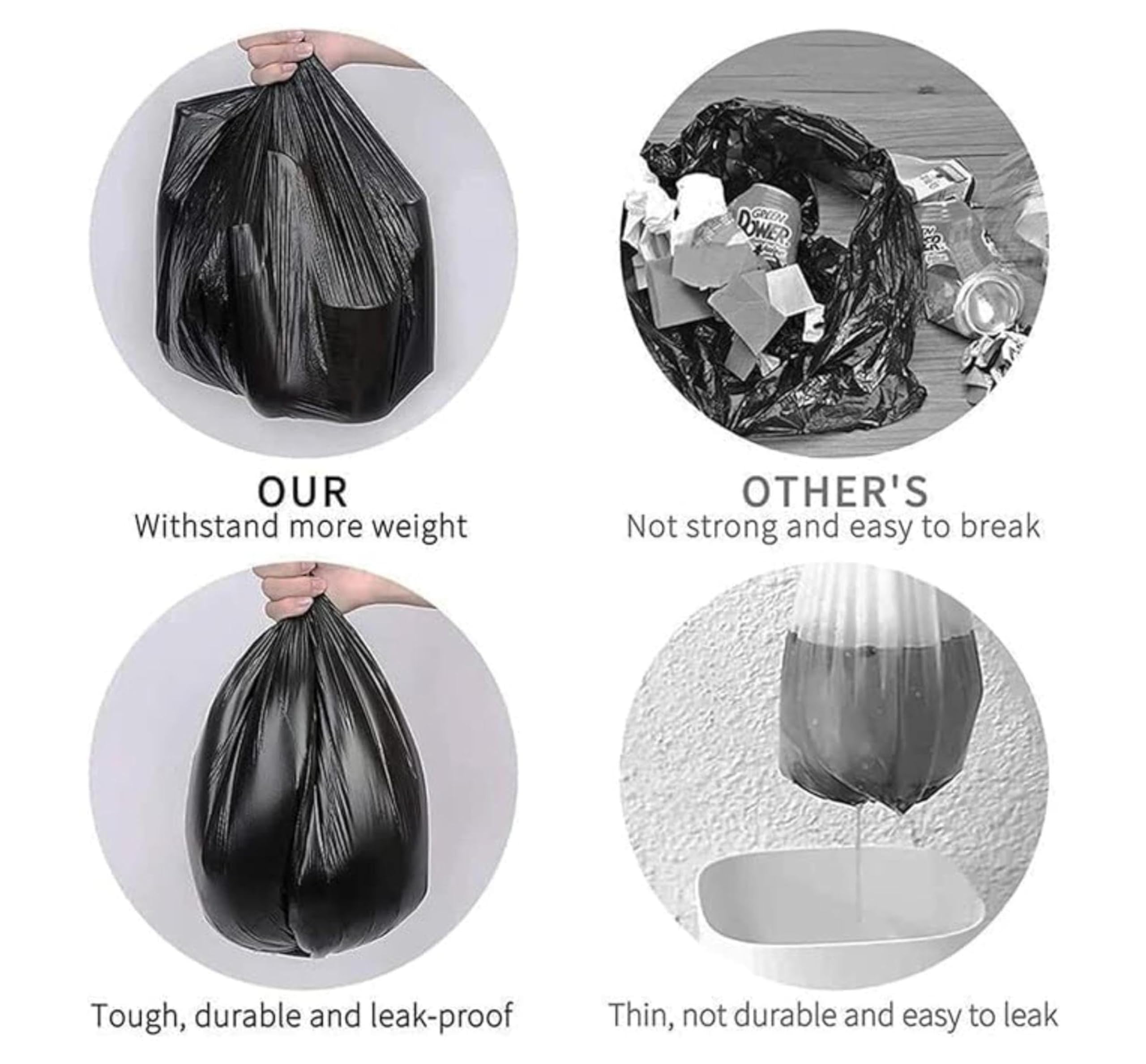 Medium Garbage Bags - 4 Roll Pack, Leak-Proof & Odorless -3 Medium Garbage Bags - 4 Roll Pack, Leak-Proof & Odorless -3