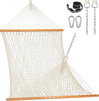 Outdoor Double Rope Hammock, Natural